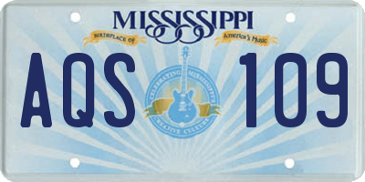 MS license plate AQS109