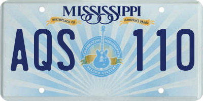 MS license plate AQS110