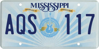 MS license plate AQS117