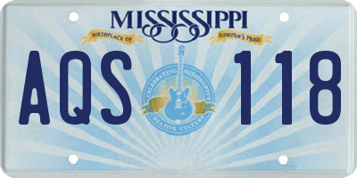 MS license plate AQS118