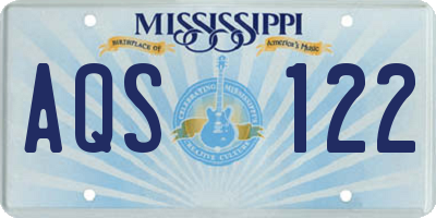 MS license plate AQS122