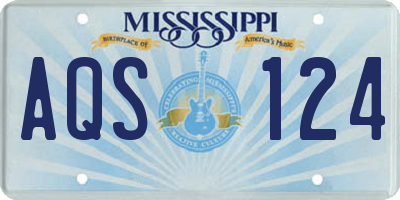 MS license plate AQS124