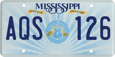 MS license plate AQS126