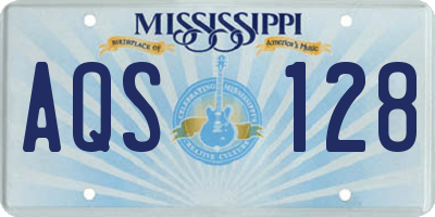 MS license plate AQS128