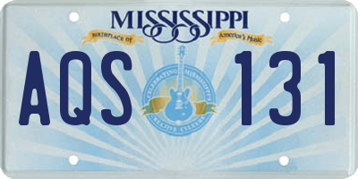 MS license plate AQS131