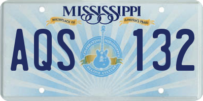 MS license plate AQS132
