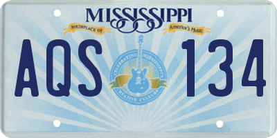 MS license plate AQS134