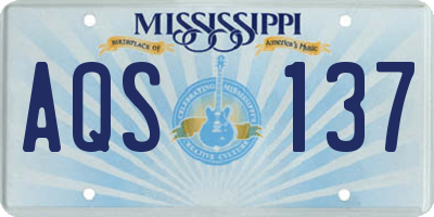 MS license plate AQS137