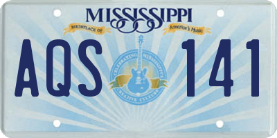 MS license plate AQS141