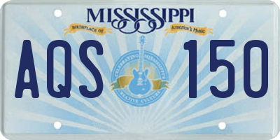 MS license plate AQS150