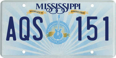 MS license plate AQS151