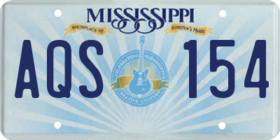 MS license plate AQS154