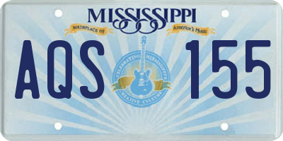 MS license plate AQS155