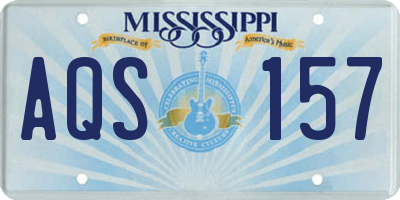 MS license plate AQS157