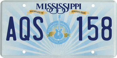 MS license plate AQS158