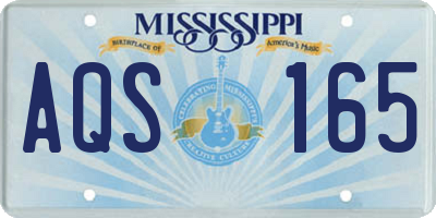 MS license plate AQS165