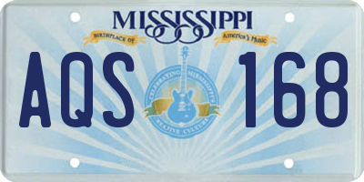 MS license plate AQS168