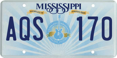 MS license plate AQS170