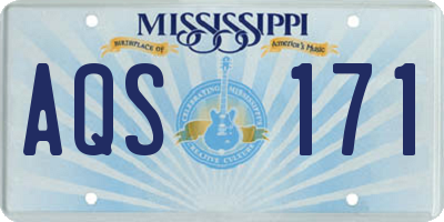 MS license plate AQS171