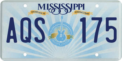 MS license plate AQS175