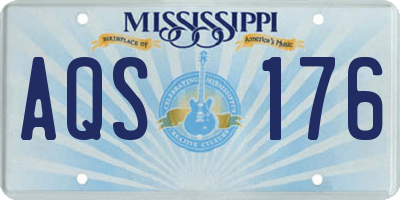 MS license plate AQS176