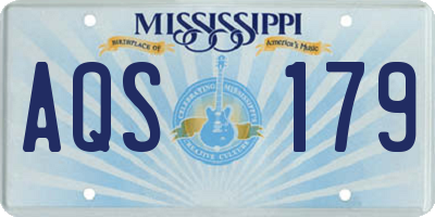 MS license plate AQS179