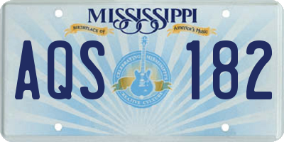 MS license plate AQS182