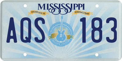 MS license plate AQS183