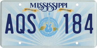 MS license plate AQS184