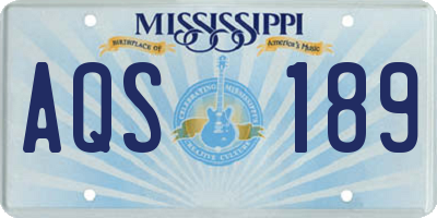 MS license plate AQS189