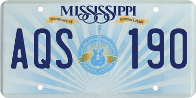 MS license plate AQS190