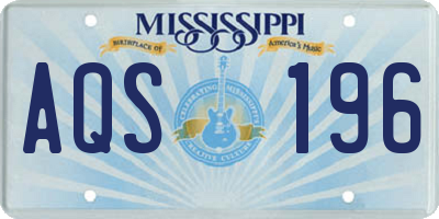 MS license plate AQS196