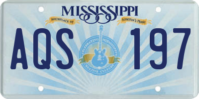 MS license plate AQS197