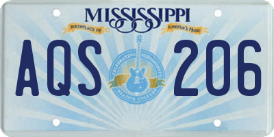 MS license plate AQS206