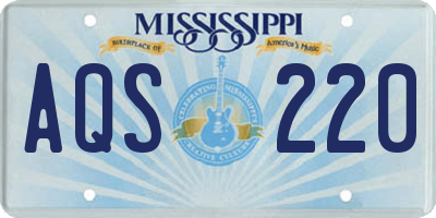 MS license plate AQS220
