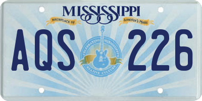 MS license plate AQS226