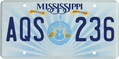 MS license plate AQS236