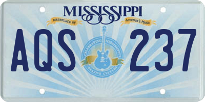 MS license plate AQS237