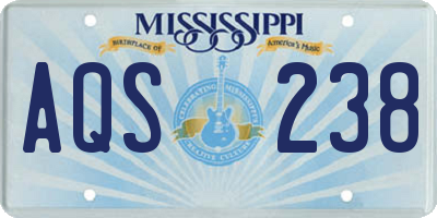 MS license plate AQS238