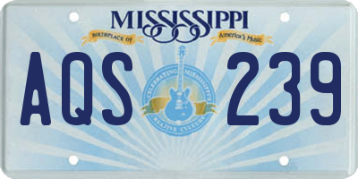 MS license plate AQS239