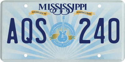 MS license plate AQS240