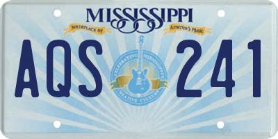 MS license plate AQS241
