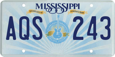 MS license plate AQS243