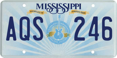 MS license plate AQS246