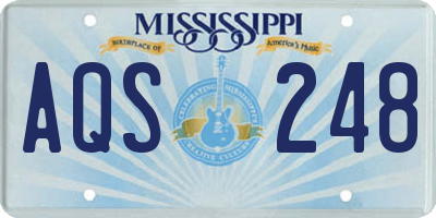 MS license plate AQS248