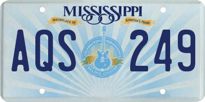 MS license plate AQS249