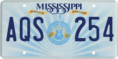 MS license plate AQS254