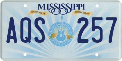 MS license plate AQS257