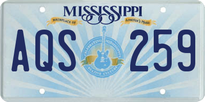 MS license plate AQS259