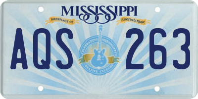 MS license plate AQS263